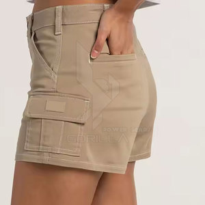 Shorts cargo décontractés pour femmes, taille haute, respirants, 100% coton, séchage rapide, écologiques, avec passants de ceinture élastiques pour le voyage - Product Image 2