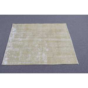 พรมตุรกีวินเทจขนาด 3.2x4.1 ฟุต พรมขนาดเล็ก พรมขนสัตว์สีเบจขาวไล่เฉด - Product Image 3