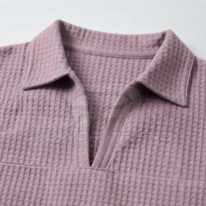Factory Supplier Custom <b>Men</b> Waffle Knitted Spring Solid Set <b>Thermal</b> Two Piece Outfit with Matching <b>Top</b> Bottom Casual Wear - Product Image 5