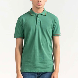 เสื้อโปโลผ้าฝ้าย100% สำหรับผู้ชายเสื้อโปโลแบบกำหนดเองระบายอากาศได้ลายพื้นไม่เป็นแผ่น - Product Image 1