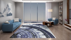 พรมขนสัตว์ทำด้วยมือคุณภาพสูงพรมแบบถักลายแบบนามธรรมชุดพรมสำหรับห้องนั่งเล่นห้องนอนโรงแรม - Product Image 4