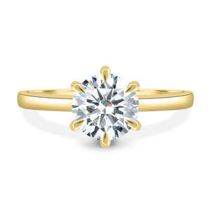 Anillos de compromiso de Joyería de diamantes de forma redonda 18K 6 garras diseñador oculto Halo solitario anillos IGI certificado laboratorio de diamantes cultivado - Product Image 1