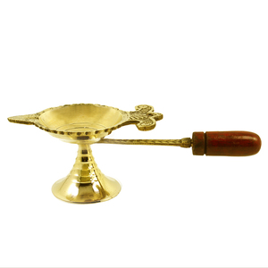 Diya น้ำมันทองเหลืองอินเดียสำหรับพิธีกรรมทางศาสนา,ดอกบัวอินเดีย Diya Diwali ของขวัญ - Product Image 5