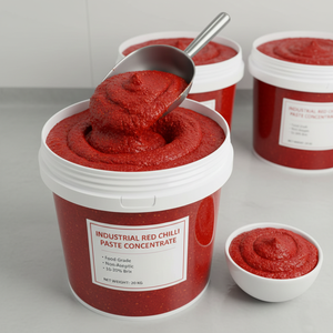พริกแดงอุตสาหกรรมบดเข้มข้น |   วัตถุดิบเกรดอาหาร |   ไม่ผ่านการฆ่าเชื้อ |   16-20% บริกซ์ |   ได้รับการรับรองจาก FSSAI |   บรรจุภัณฑ์แบบถัง/ซอง 20 กก. |   OEM - Product Image 4