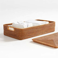 Cesta de Almacenamiento Debajo de la Cama de Ratán Moderna, Ecológica y Duradera para Ropa y Organización de Alimentos, Decoración Estética Multifuncional para el Hogar