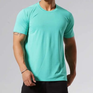Meilleure qualité 100% coton col rond Jersey chemises hommes respirant Slim Fit à manches courtes t-shirts Logo personnalisé imprimé solide vêtements de sport - Product Image 5