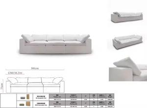 Ensemble de canapés modulaires en forme de L, style minimaliste moderne, rembourrés en éponge, pour villa, atelier, luxe - Product Image 2