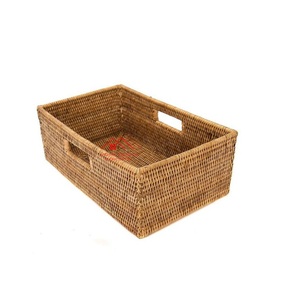Hot Selling <b>Small</b> Rattan Wicker Boxes for <b>Storage</b> Products Cupcake Candy Biscuit Cookies Container Natural Box - Product Image 5