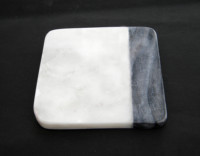 Ensemble de sous-verres décoratifs carrés classiques en céramique blanche écologique, naturels, diamètre 300 mm