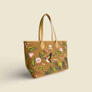 Bolso Tote Bohemio Priglob Exim de Cuero Vegano Ligero para Mujer con Bordado Color Mostaza para Uso Diario en Todas las Estaciones - Product Image 5