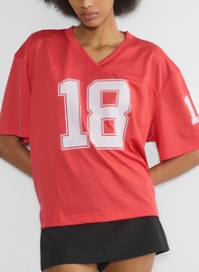 Camiseta de malla informal Vintage personalizable única para mujer, Camiseta cómoda con decoración de botones para un estilo personal - Product Image 3