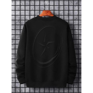 เสื้อสเวตเตอร์คอกลมแขนยาวลำลองสำหรับผู้ชายเสื้อกันหนาวกราฟิกพิมพ์ตัวอักษรทรงโอเวอร์ไซส์ระบายความร้อน - Product Image 3