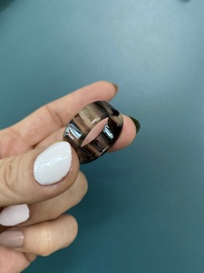 Bague en corne de buffle polie, bijoux pour fête, mariage, anniversaire, vente chaude, couleur corne naturelle - Product Image 5