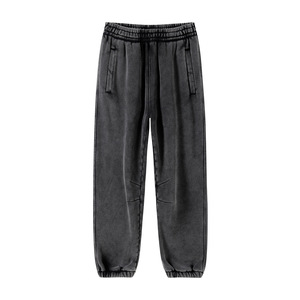 Logo personnalisé lavé à l'acide teint usé hommes sweats à capuche et pantalons de survêtement rétro tendance costume pour hommes et femmes - Product Image 3