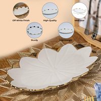 Assiettes rondes jetables en céramique grès blanc classique, peintes à la main, avec bordure marron, logo personnalisé, pour desserts de fête