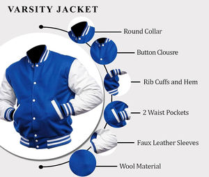 Nouveauté en stock veste universitaire populaire veste d'extérieur personnalisée meilleure qualité broderie Patch surdimensionné veste universitaire pour hommes - Product Image 3