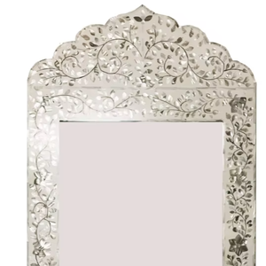 Miroir mural suspendu de luxe fabriqué à la main au design moderne 100% incrustation d'os en bois naturel personnalisé pour une utilisation directe en Inde - Product Image 2