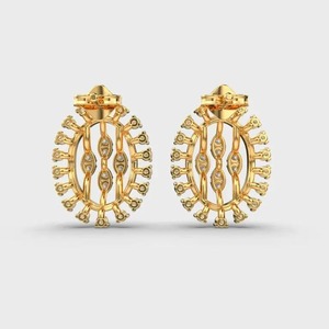 Luxury Oval Diamond <b>Stud</b> <b>Earrings</b> for Women 18K Gold Plated CZ Halo <b>Earrings</b> Elegant Bridal Fashion Jewelry - Product Image 1