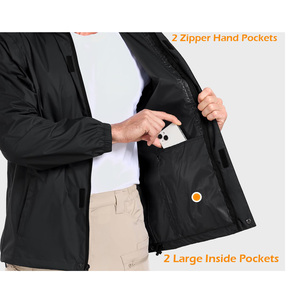 Fabricación personalizada impermeable lluvia pista chaqueta poliéster nailon alta calidad cremallera completa cortavientos senderismo chaqueta impermeable con capucha - Product Image 5