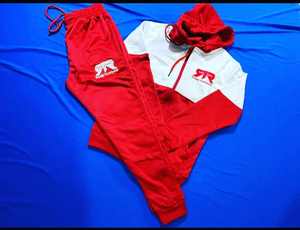 Conjunto de sudadera con capucha y pantalones de chándal con cremallera para hombre de alta calidad con parche bordado chándal de invierno informal desgastado para hombre - Product Image 2