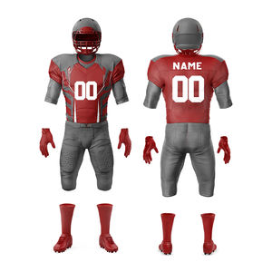 Ensemble d'uniformes de football américain à sublimation, vêtements de sport courts à col en V, uniforme de football américain pour équipe d'adultes, vente en gros - Product Image 5