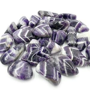 Vente en gros de pierres naturelles roulées en cristal Améthyste Chevron Agate de guérison gravée pour Reiki Chakra sculptée à la main - Product Image 1