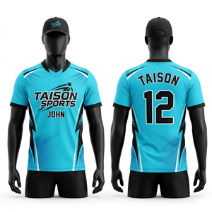 เสื้อวอลเลย์บอลชาย 190 GSM ผ้าโพลีเอสเตอร์พรีเมียมสีดำเทา ลายกราฟิก ชุดกีฬา ซับลิเมชั่น สกรีนโลโก้ตามสั่ง - Product Image 6