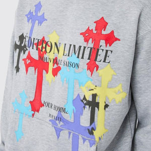 Basics, sweat à capuche en coton mélangé pour hommes, logo en relief, imprimé, taille 3XL, motif 3D brodé personnalisé - Product Image 5