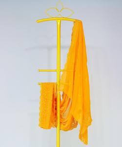 Costume deux pièces ou trois pièces noir avec dupatta en soie georgette brodée, design moderne pour femmes, tenue de fête de mariage - Product Image 6