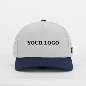 VN, venta al por mayor, logotipo bordado 3D personalizado, Parche de PVC lateral, agujeros cortados a láser impermeables, sombrero de Golf deportivo de 5 paneles, gorra de béisbol de plástico - Product Image 1