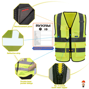 Chaleco DE SEGURIDAD reflectante de alta visibilidad personalizado, ropa de trabajo de malla transpirable con logotipo de construcción, chaleco de alta visibilidad para hombres - Product Image 3