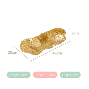 Plateau de service en métal décoratif abstrait en aluminium moderne de haute qualité, opulent, artisanal, doré, thème mariage, pour restaurants, maison - Product Image 5