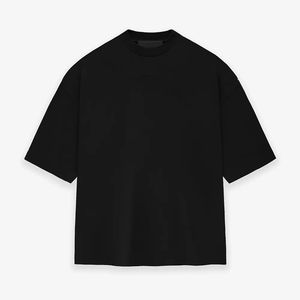 T-shirts pour hommes en coton 100% de qualité supérieure, tricotés sur mesure, couleur unie, style chinois décontracté, col rond, taille oversize, vente en gros - Product Image 1