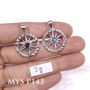 Colgante de piedras preciosas artesanal elaborado en plata de ley y joyería de plata 925 - Product Image 1