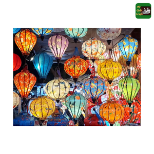 Silk <b>Lantern</b> using high quality Vietnamese silk and collapsible metal frame ideal for cultural display or indoor use - Product Image 6