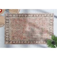 Tapis turc rouge à motifs floraux, design traditionnel antique Oushak, patchwork, laine chenille, support en latex écologique, salle à manger