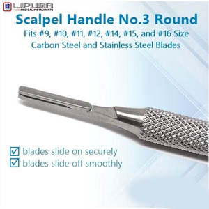 Poignée de scalpel de qualité supérieure #3 Design en acier inoxydable pour la chirurgie Taille de montage 9-16 Lames de scalpel Instruments médicaux manuels - Product Image 3
