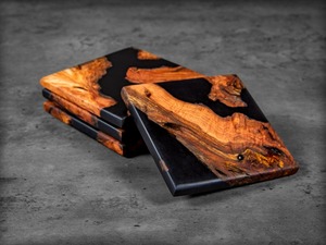 Ensemble de sous-verres sans résine époxy de luxe tampons de tapis en bois élégants plateau en pierre de haute qualité porte-gobelet à thé pour le bureau à domicile - Product Image 6