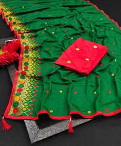 Atractiva ropa de fiesta, Sari de trabajo bordado pesado con pieza de blusa mate, ropa de mujer india, Sari, precio bajo, venta al por mayor, Surat Alphanumero - Product Image 2