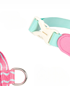 Pink Padded Dog Harness with Stripes and Bowknot Buckle Closure <b>Rower</b> Type Cute Style for Small Dogs - Product Image 2