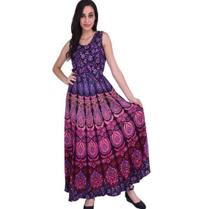 Jaipuri – robe longue en coton à imprimé Floral, tenue décontractée sans manches pour femmes et filles - Product Image 1