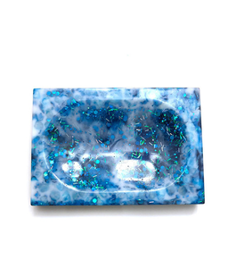 Porte-savon en résine Conception de feuille d'argent Porte-savon en résine époxy transparente ronde Vente à chaud - Product Image 6