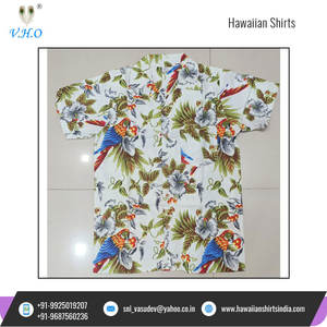 Camisas hawaianas de algodón con estampado de cereza y loro para hombre, ropa de fiesta de la mejor calidad para verano, venta al por mayor - Product Image 2