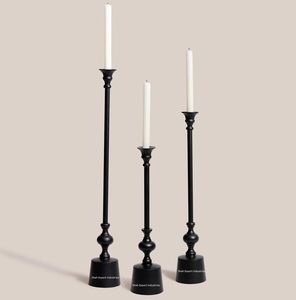 Nouveau Porte-bougie décoratif en métal noir pour bougies coniques, idéal pour la maison, les décorations de table de Noël et l'éclairage. - Product Image 5