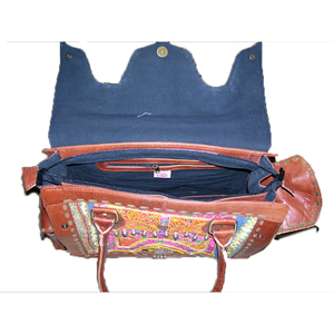 <b>Boho</b> Style Ethnic Cotton <b>Bag</b> for Women Festival Ready with Bright Hand Embroidery Zipper Closure for Culture Lovers - Product Image 3