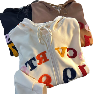 เสื้อมีฮู้ดผ้าฟลีซสำหรับผู้ชายแนวสตรีทเสื้อผ้าลำลองเสื้อสวมหัวปักผ้ากำมะหยี่วัสดุขนแกะสีและโลโก้ตามสั่ง100% - Product Image 5