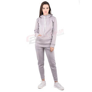 Survêtement pull respirant pour femme vêtements d'hiver décontractés à manches longues avec col à capuche couleur unie vierge - Product Image 1