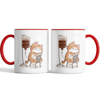 Tasse en porcelaine à thème chat, résistante à la chaleur et lavable au lave-vaisselle, idéale pour des gorgées de café relaxantes