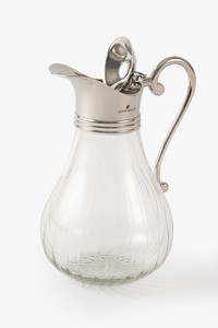 Carafe à eau en verre très vendue, finition argentée, couvercle en verre, design moderne et luxueux, fabrication artisanale, capacité de 1 L, pour la décoration de la table de cuisine - Product Image 3