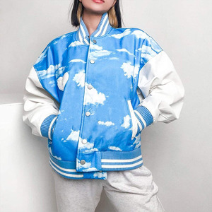 Chaqueta de béisbol Bomber Varsity de moda para hombre, chaqueta de béisbol de poliéster con manga de cuero, chaqueta de béisbol personalizada de gran tamaño - Product Image 2